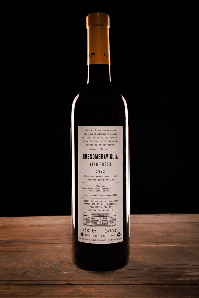 Favaro Vino Rosso Rossomeraviglia Syrah 2022